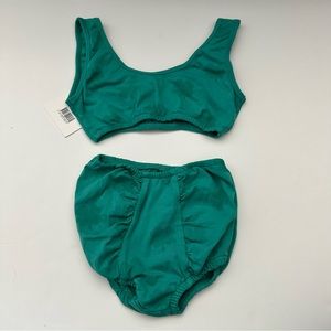 Bandy Button Green 4 Leaf Clover Swim Set 10/11